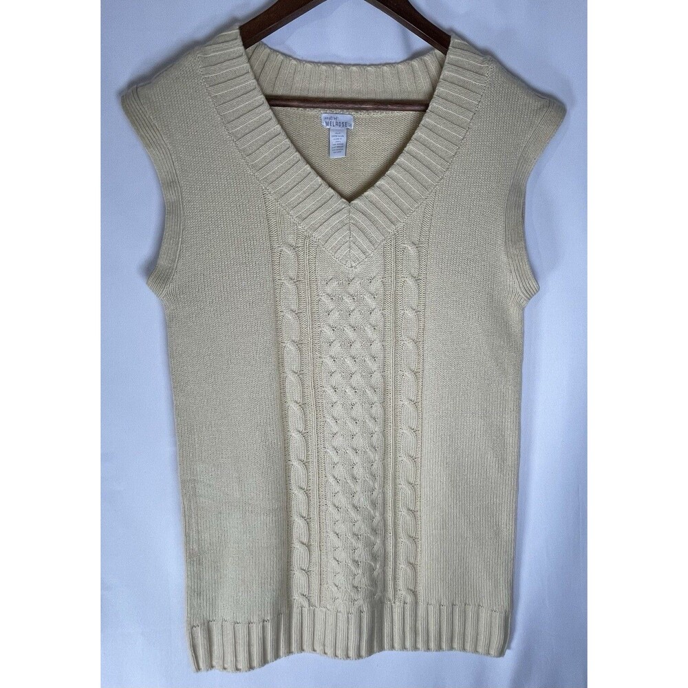 West of Melrose Vintage Sweater Vest. V-neck, Ribbed Hem, Size Small
